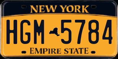 NY license plate HGM5784