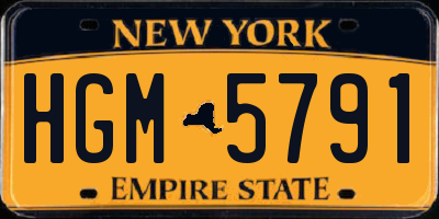NY license plate HGM5791