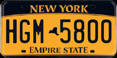 NY license plate HGM5800