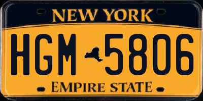 NY license plate HGM5806