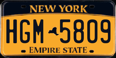 NY license plate HGM5809