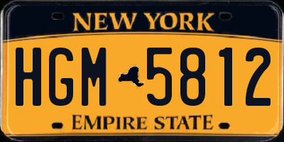 NY license plate HGM5812