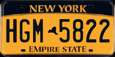 NY license plate HGM5822