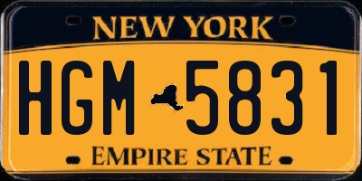 NY license plate HGM5831