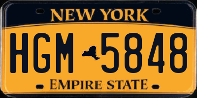 NY license plate HGM5848