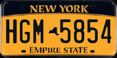 NY license plate HGM5854