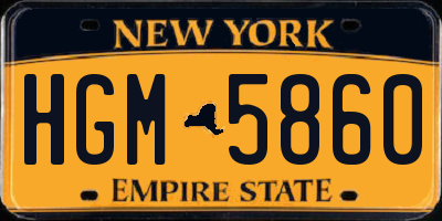 NY license plate HGM5860