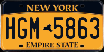 NY license plate HGM5863