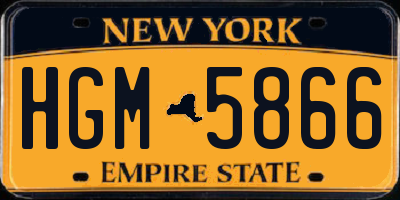 NY license plate HGM5866