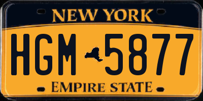 NY license plate HGM5877