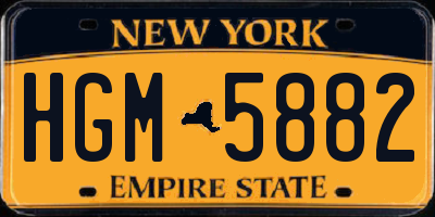 NY license plate HGM5882
