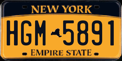 NY license plate HGM5891