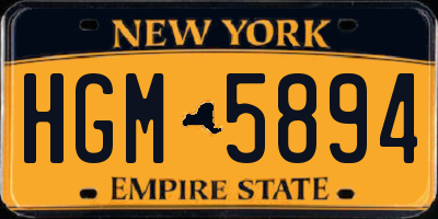 NY license plate HGM5894