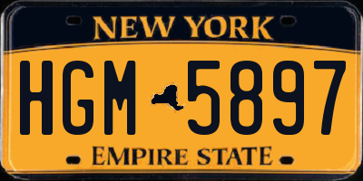 NY license plate HGM5897