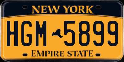 NY license plate HGM5899