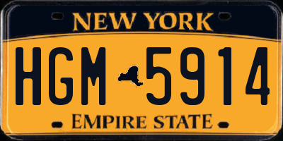 NY license plate HGM5914