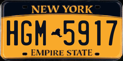 NY license plate HGM5917