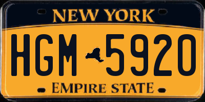 NY license plate HGM5920