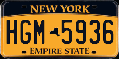 NY license plate HGM5936