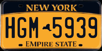 NY license plate HGM5939