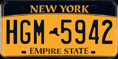 NY license plate HGM5942