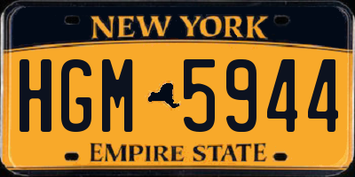 NY license plate HGM5944