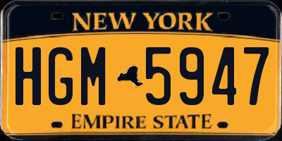 NY license plate HGM5947
