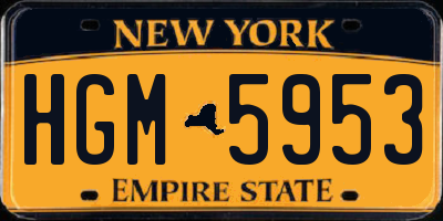 NY license plate HGM5953