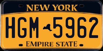 NY license plate HGM5962