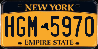 NY license plate HGM5970