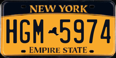 NY license plate HGM5974