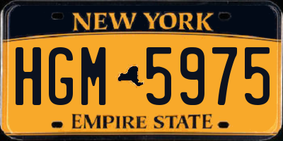 NY license plate HGM5975