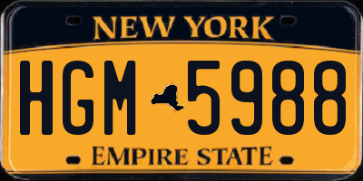 NY license plate HGM5988