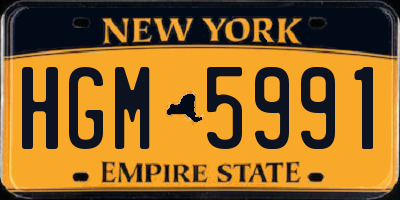 NY license plate HGM5991