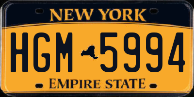 NY license plate HGM5994