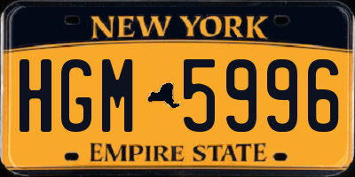 NY license plate HGM5996