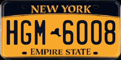 NY license plate HGM6008