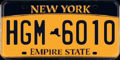 NY license plate HGM6010