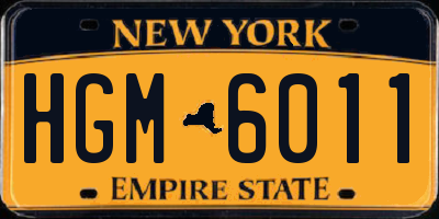 NY license plate HGM6011