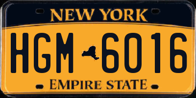 NY license plate HGM6016