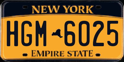 NY license plate HGM6025