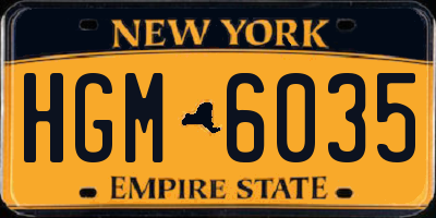 NY license plate HGM6035