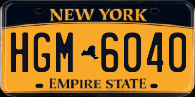 NY license plate HGM6040