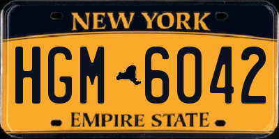 NY license plate HGM6042