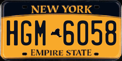 NY license plate HGM6058