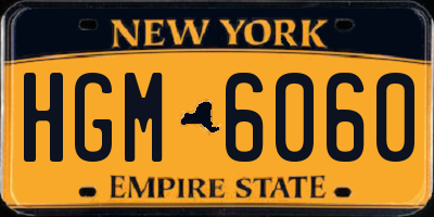 NY license plate HGM6060