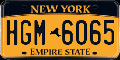 NY license plate HGM6065