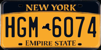 NY license plate HGM6074