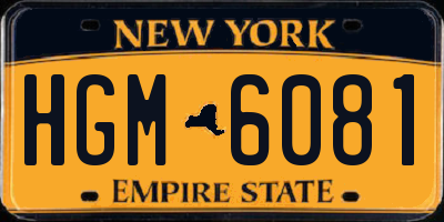 NY license plate HGM6081