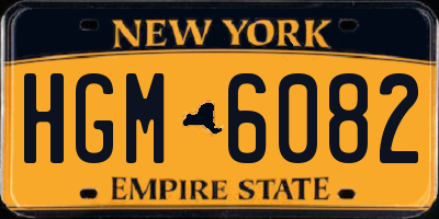 NY license plate HGM6082